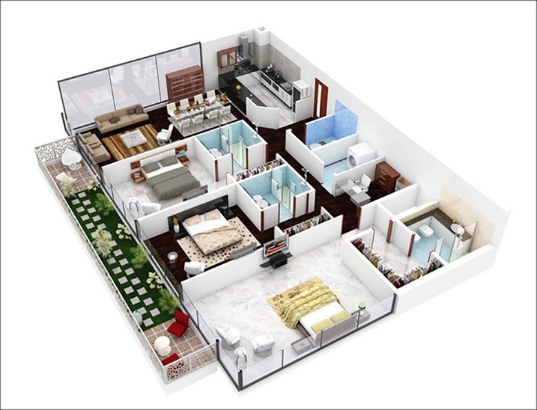Mẫu thiết kế căn hộ nhỏ hiện đại