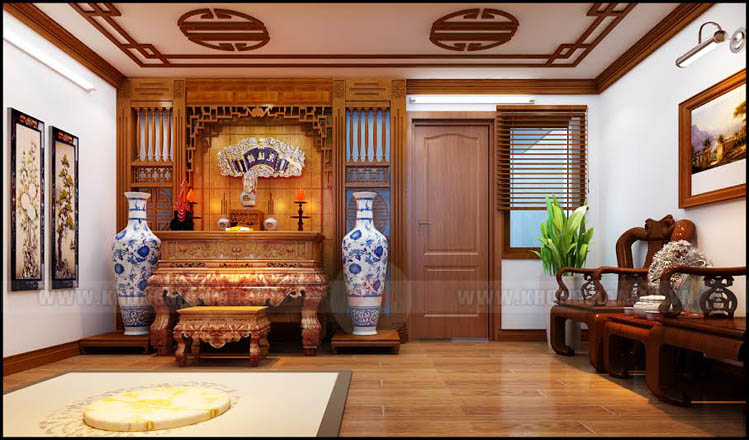 Thiết kế nội thất phòng thờ