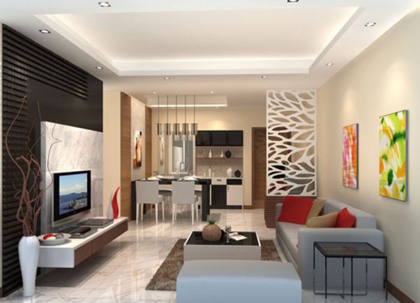 Thiết kế phòng khách liền bếp
