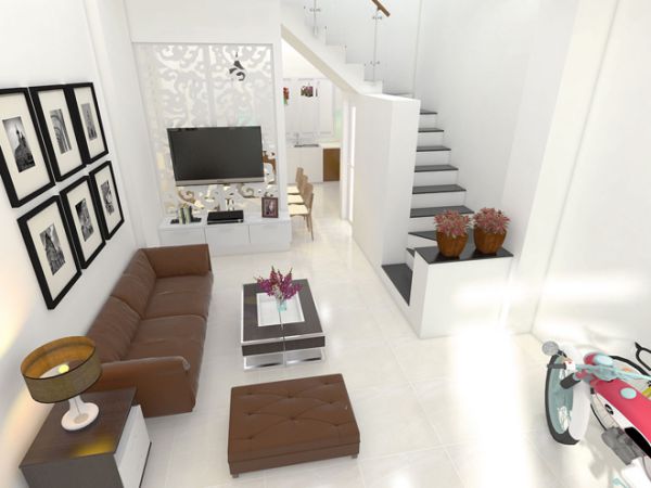 Thiết kế phòng khách liền bếp