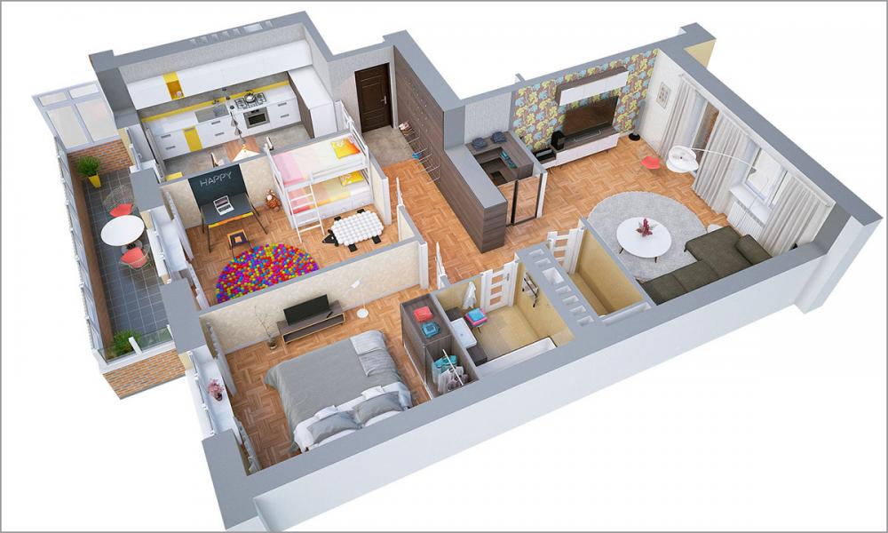 Căn hộ nhỏ 64m2 gây bất ngờ